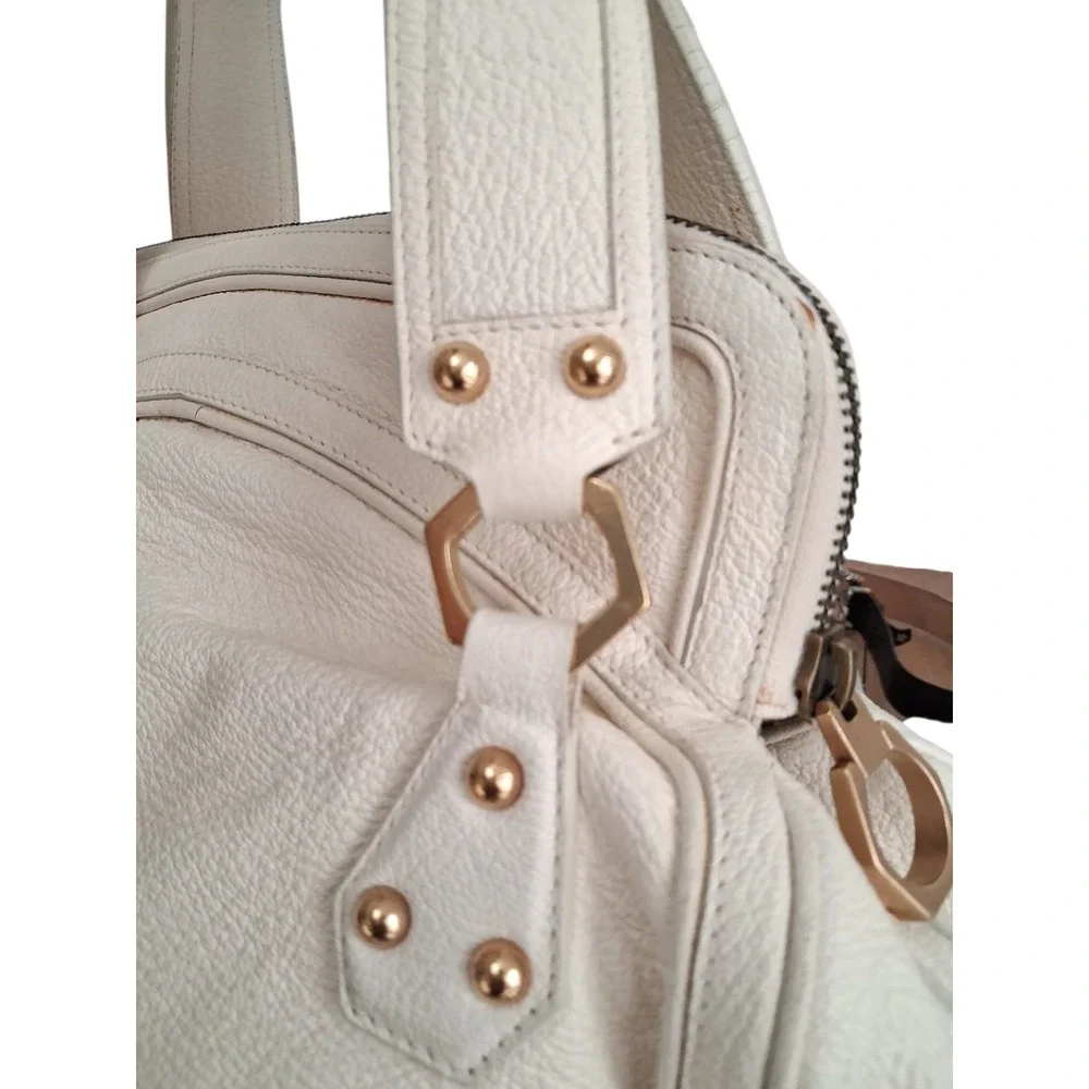 Rare Vintage Y2k Zac Poshen Pebbled Leather Zip Satchel Handbag 07 Italy Runaway